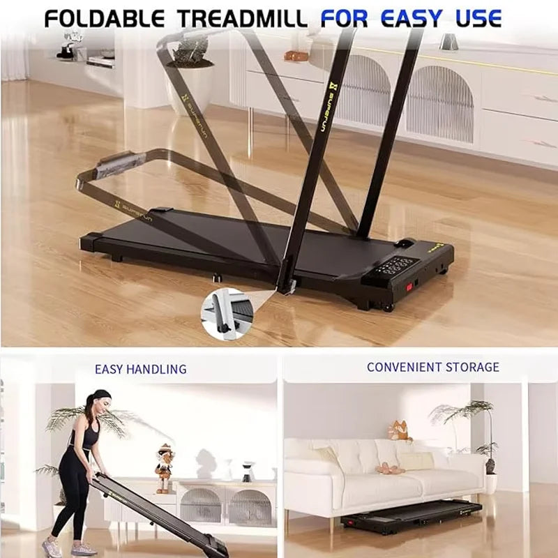 Superun 3 in 1 Folding Treadmills for Home, 3.0HP Powerful and Quiet Under Desk Treadmill, 300 lbs Capacity Foldable Walking Pad