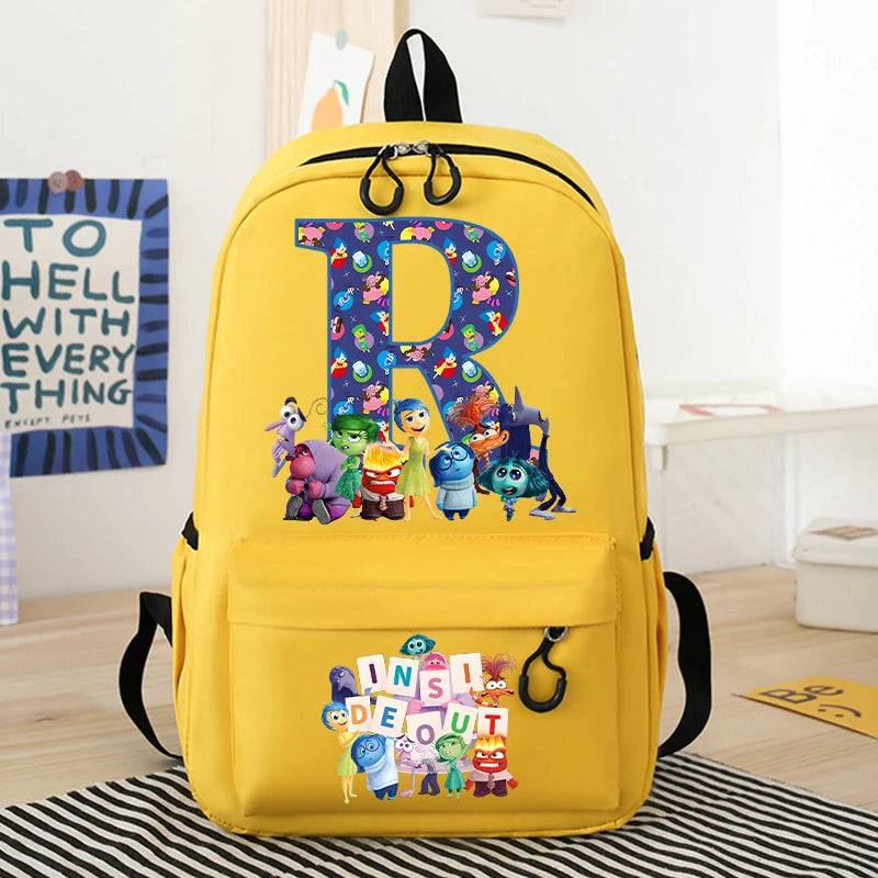 New Inside Out 2 School Bags Cartoon Letter Printed Kids Backpack Large Capacity Children School Backpack Boys School Supplies