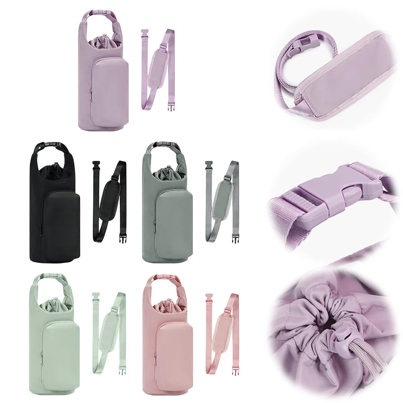 Water Bottle Holder with Strap Adjustable Strap Water Bottle Carrier with Handle Crossbody Water Bottle Bag for Hiking Camping