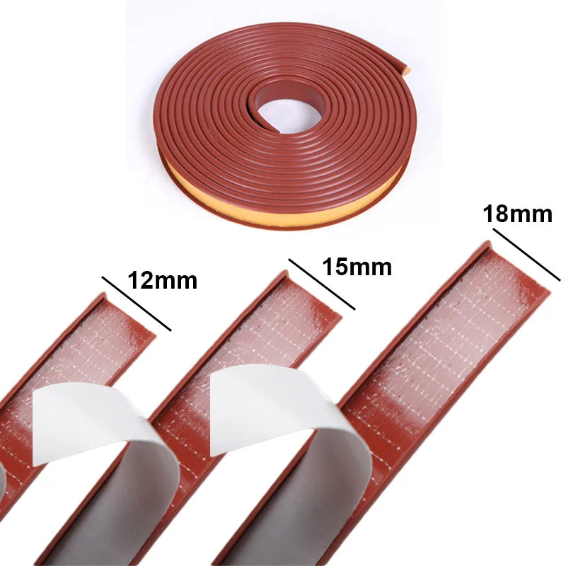 5m Self-adhesive U-shaped Edging Edge Tape Furniture Cupboard Banding Rubber Seal Strips Wooden Board Protector 9/12/15/18mm