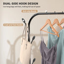 Metal Clothes Rail Heavy Duty Clothes Rack Single Hanging Portable Bedroom Freestanding Clothing Rack Storage Shelf With Hooks