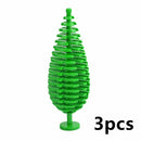 City House Accessories MOC Bricks 3471 2435 6064 Plant Tree Pine Prickly Bush 2x2x4 Green Grass Building Bricks Creative Toys