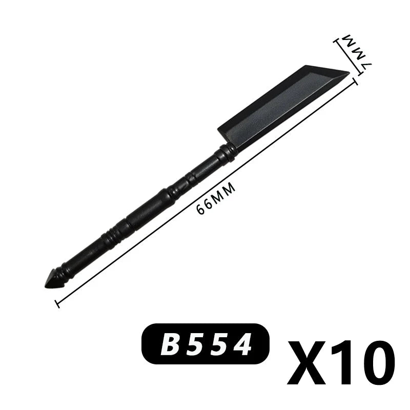 Medieval MOC Weapon Figure Accessories Building Blocks Soldiers Sword Shield Bow Arrow Trident Hammer Axe Spear Brick Kid Toy