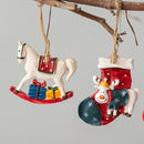 Horse Christmas Socks Elk Tree Decoration Pendants Hanging Ornaments Crafts Gifts Xmas New Year Party Wedding Home Decor