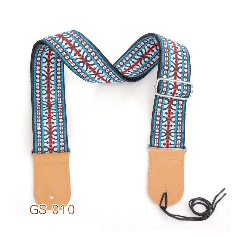 Embroidered Guitar Strap National Style Shoulder Strap Ribbon Musical Instrument Strap Guitar Strap Instrument Guitar Part