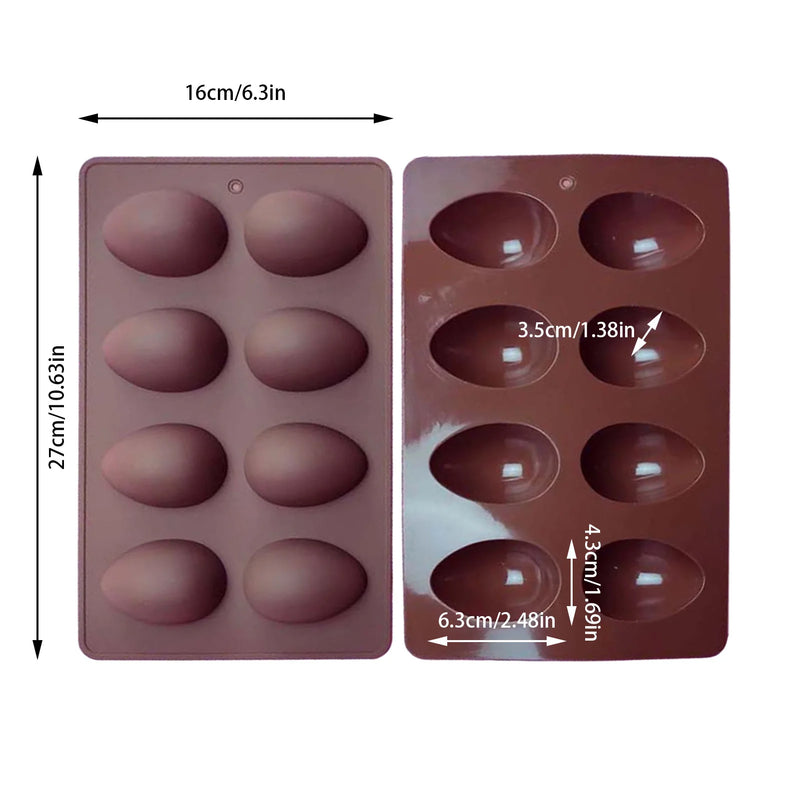 3D Easter Egg Shape Chocolate Silicone Mold 8 Cavity Cake Mould DIY Dinosaur Egg Baking Mould Pastry Fondant Molds Soap Mold