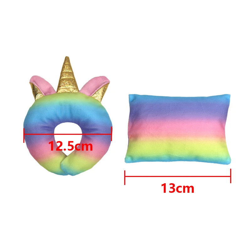 Doll Sleeping Bag for 43cm Dolls Lovely Unicorn Pillow 17-18inch Baby New Born Dolls Accessories American Girl's Birthday Gift