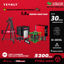 YEVOLT Laser Level Green Beam 4-Plane 16-Line Self-leveling 360 3D Ground-Hugging Horizontal & Vertical Tile Measuring Tools