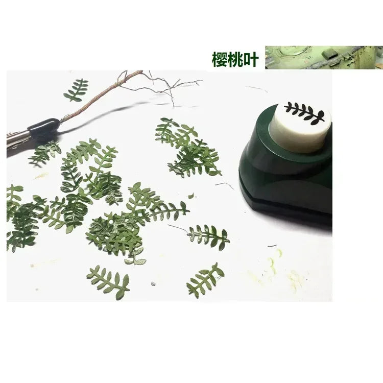 4 In 1 Leaves Pattern Paper Cutter Miniature Model Leaf Maker Sand Table Scene Modeling Tool Mini Hole Puncher for Scrapbooking