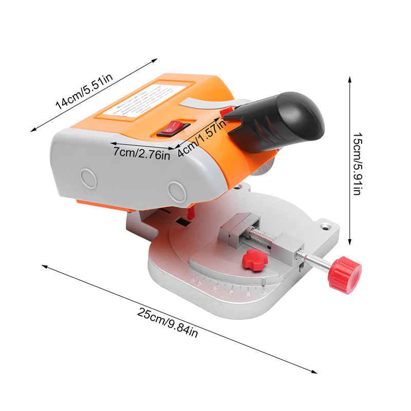 7800R/Min Cut-off Saw, Adjustable 45 Degree Cutting Tool, Mini Benchtop Cut-off Chop Saw for Wood&Plastic&Stone