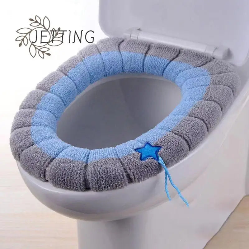 Soft Washable Winter Warm Toilet Seat Cover Mat Bathroom Toilet Pad Cushion With Handle Thicker Closestool Warmer Accessories