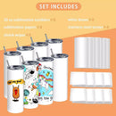 HTVRONT 4/8/12/16 Pcs 20 OZ Stainless Sublimation Tumblers Skinny Straight Sublimate Tumbler Blank DIY Mugs Cups Sippy Bottle