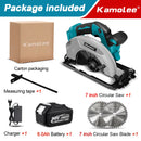 Kamolee 7 inch 21V 6.0Ah 6000mAh Electric Circular Saw  for Home DIY Compatible Makita 18V Battery