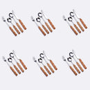 4pcs/24pcs Cutlery Set Stainless Steel Wooden Handle Utensils For Kitchen Fork Spoons Knives Dinner Set Tableware Sets Wholesale