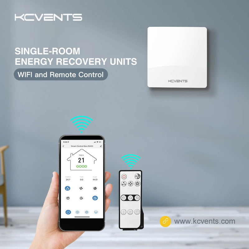 Decentralized Ventilation With Heat Recovery Unit Air Recuperator For Sigle Room Fresh Air