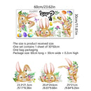 1Set Happy Easter Window Stickers Cartoon Rabbit Easter Eggs Flowers Butterfly Glass Sticker Spring Easter Home Decoration 2024