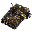25/50pcs 10x15cm Halloween Organza Gift Bag Drawstring Spider Web Multi Color Printing Packaging Gift High Quality Candy Bag