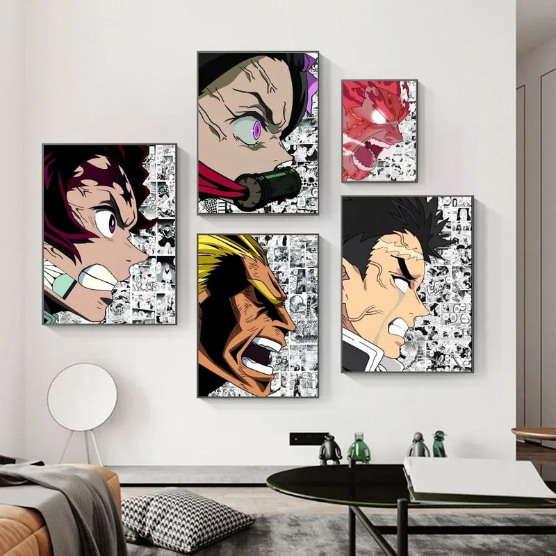 1PC Classic Japanese Anime ONE PIECE Print Poster Paper Waterproof HD Sticker Bedroom Entrance Home Living Room Bar Wall Decor