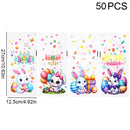 50/100pcs Easter Gift Bags Easter Candy Cookie Bags Rabbit Eggs Dessert Gift Packaging Pouches 2025 Happy Easter Party Supplies