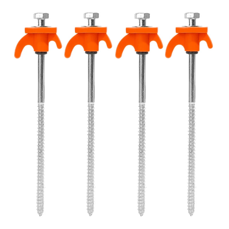 10/2pcs Metal Tent Spikes Camping Pegs Drill in Ground Anchors Heavy Duty Spiral Screw with Hex Socket Stakes Camping Stakes