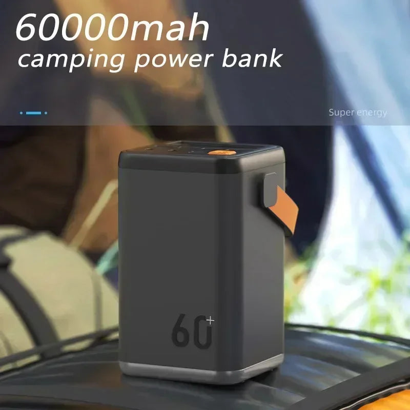 60000mAh Power Bank with LED Light PD Large Capacity 30W Fast Charger Portable Powerbank station External Battery For iPhone