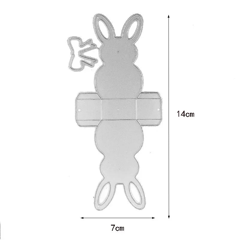 Easter Bunny Box Cutting Dies DIY Rabbit Metal Craft Embossing Die Cuts Scrapbooking Paper Stencil Stamp Carving Paper Card