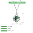 WES 925 Sterling Silver Natural Stone 8*8mm Moss Agate Pendant Necklace for Woman Friend Engagement Party Christmas Gift Jewelry