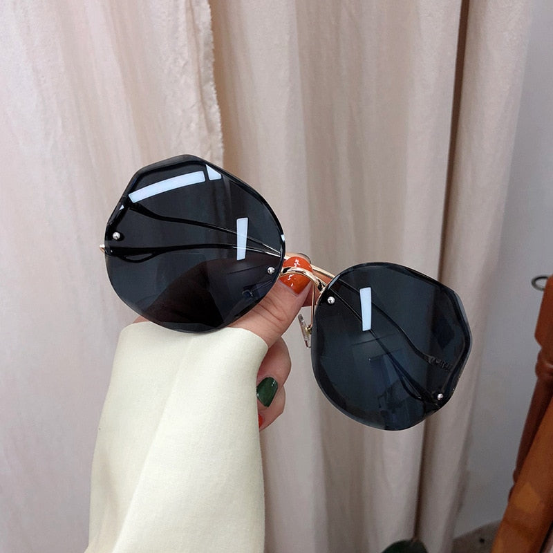 2022 Rimless Sunglasses Fashion Sunglasses Women Tide Vasos Decorativos Luxury Lunette De Soleil Femme Vintage Zonnebril Dames