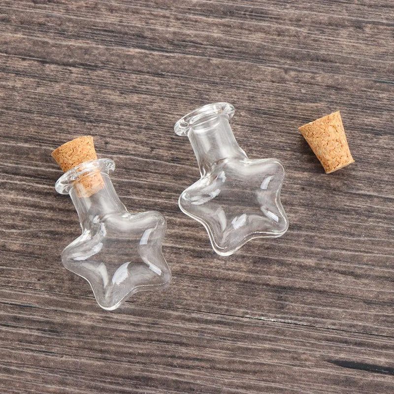 5Pcs Mini Glass Cork Bottles Empty Sample Jars Wishing Bottle Wedding Home Decoration DIY Pendants Cork Stopper Storage Vial