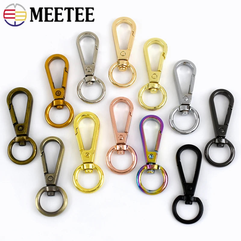 10-100Pcs Meetee 13mm Carabiner Metal Buckles Dog Collar Lobster Clasp Bag Strap Connect Buckle KeyChain Hook Hardware Accessory