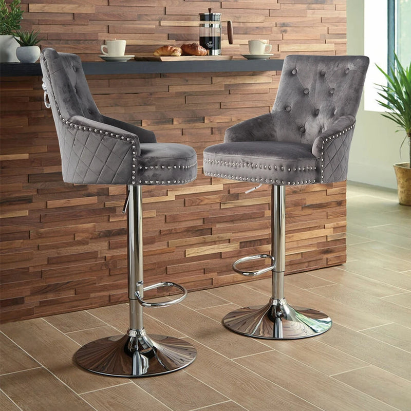 Modern Adjustable Swivel Bar Stools (Set of 2) Counter Height Chairs with Backrest & Footrest Perfect for Kitchen Dining Room