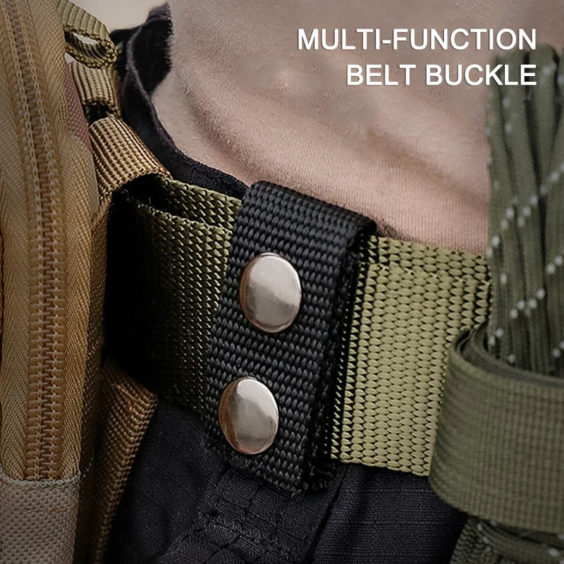 2-10Pcs Tactical Belt Buckle Heavy Duty Belt Keeper Outdoor Camp Hiking EDC Nylon Backpack Waist Fastener Belt Key Hook Buckle