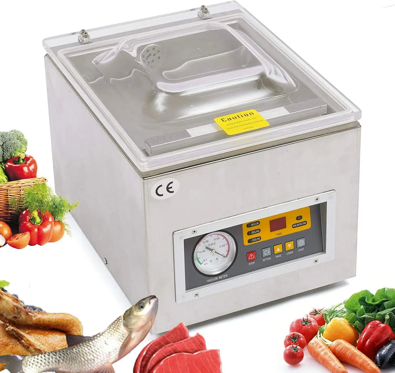 Vacuum Sealer,Chamber Vacuum Sealer Dz-260C Kitchen Food Chamber Vacuum Sealer, 110V Packaging Machine Sealer For Food Saver,