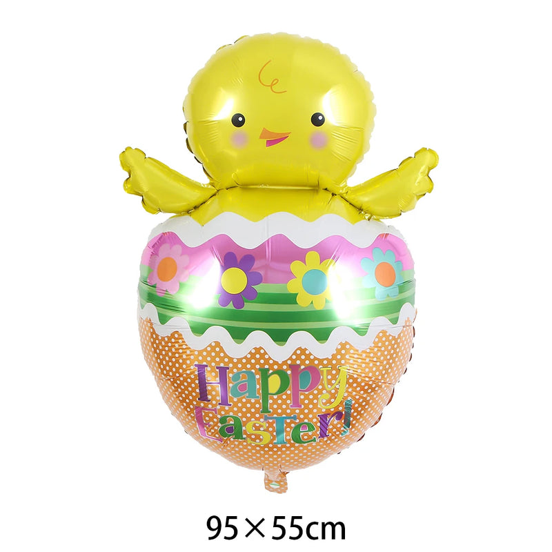 Easter Balloons Large Bunny Egg Foil Balloons Easter Egg Balloon Baby Shower Happy Easter Themed Party Decorations Supplies