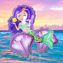 3PCS Purple Mermaid Princess Balloon Set Aluminum Film Shell Balloon Under The Sea Mermaid Baby Shower Wedding Decoration