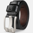 Belt, men's needle buckle belt, genuine leather, pure cowhide, simple youth casual jeans, men's pants belt, trendy for young peo