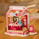Rolife Miniature Doll House  Food Box Shop DIY Miniature House Kit Diorama House Building Set with LED Room