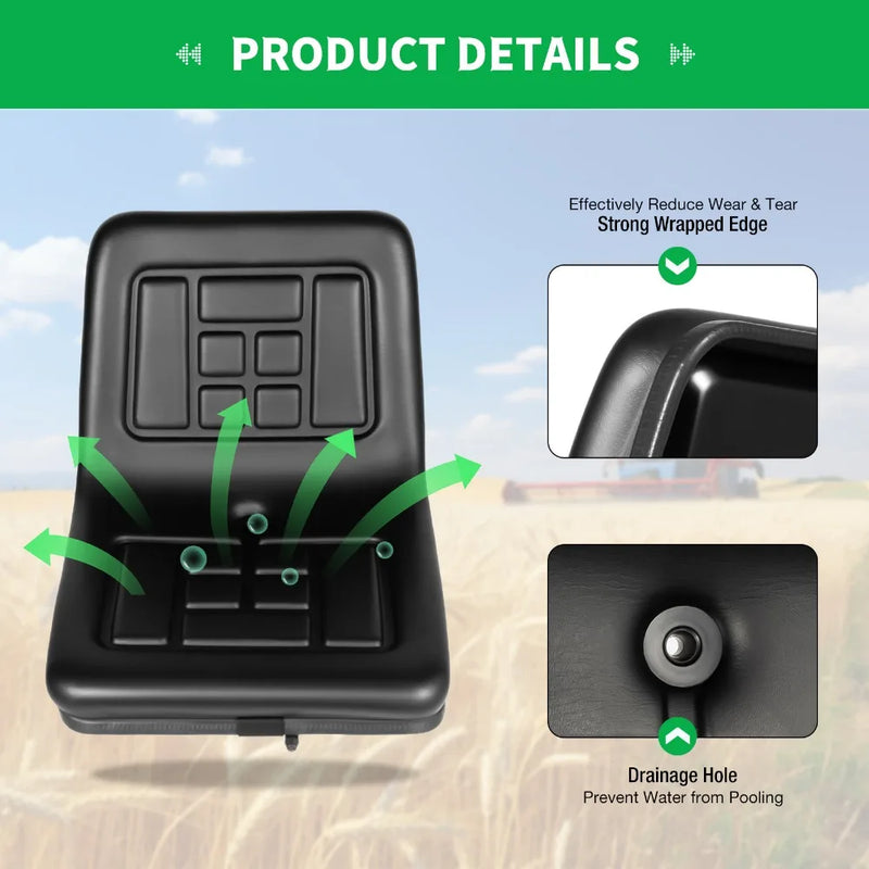 Universal Tractor Seat Durable thickly-padded Slidable Tractor Seat Adjustable Forklift Seat with Sliding Track Mechanical Seats
