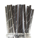 25pcs Foil Gold Silver Disposable Drinking Paper Straws Rainbow for Birthday Wedding Christmas Party Event Supplies