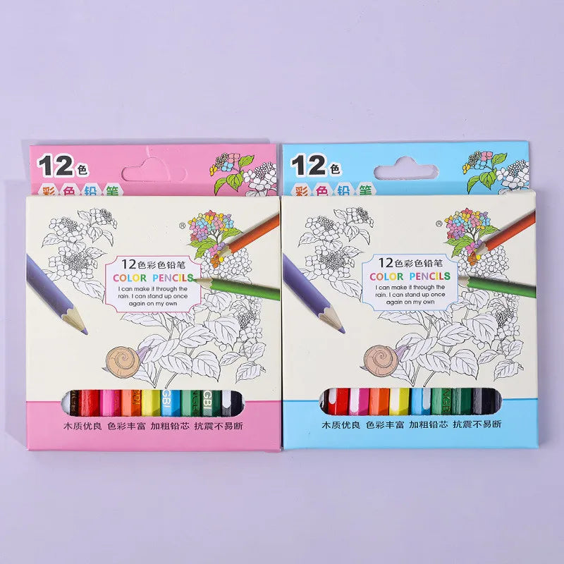 Boxed 24 Color Pen Pencils Set Children Kawaii Stationery Crayon Coloring Drawing Colored Pencil for School Paint Art Supplies