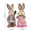 2PCS Straw Rabbit 2025 Easter Bunny Ornament Party Decorations Holiday Home Garden Wedding Decor Crafts Photo Props 25/35cm