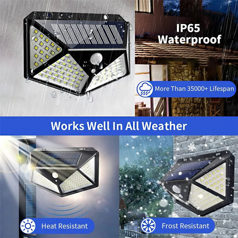 Solar Lights Outdoor 100/172/234 LED Solar Powered Motion Sensor Security Lights Wall Lamp IP65 Waterproof  Remote Street Light