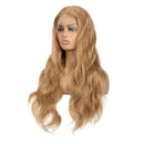 #27 Honey Blonde Human Hair Wigs 13X4 Transparent Lace Pre Plucked Body Wave Human Hair Lace Frontal Wig 200 Density 32 inch