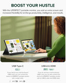 UPERFECT 2.5K Portable Monitor 16" 2560x1600 HDR Display 350nits 8bit QHD USB-C HDMI Laptop External Second Screen For Mac PC