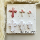 Shapes Small Easter Theme Polymer Clay  Cutter for Making Earrings, Easter Egg Rabbit Shape crucifix Soft pottery jewelry making