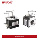 HANPOSE Nema17 stepper motor, torque 78 oz-in (52 N-cm), current 1.8 A. Models 17HS8401 17HS 2408 17HS3401S 17HS4401S 17HS6401S