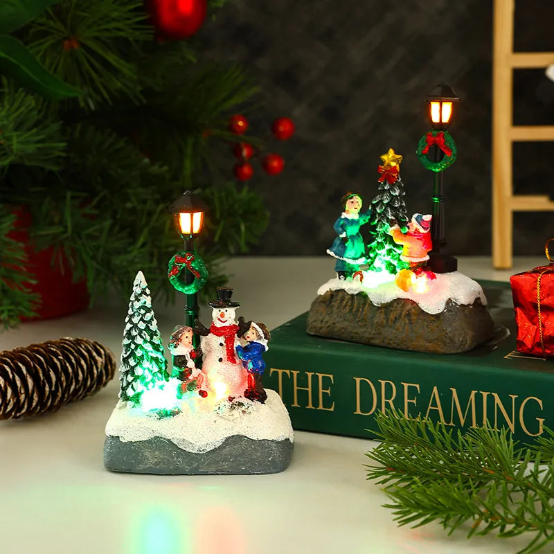 Christmas Decoration 2023 Luminous Snowman Microlandscape Ornaments New Year 2024 Kid Gift Christmas Home Decor Navidad Noel