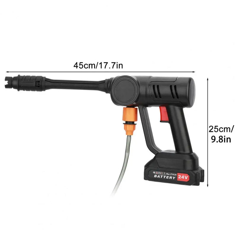 Cordless Car Washer Adjustable Nozzle 2 Batteries 1 Charger with Bucket Water Pipe 180w High Pressure Jet Water Wash Cleaner