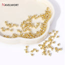 10/20pcs 18K Gold Plated Crimp Beads End Bead For Jewelry Making,Brass Snap Crimp Clasps For DIY Bracelet Making Accessories