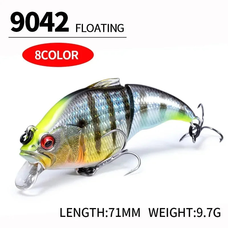 Vatalion Floating Fishing Lure 9.7g 70mm Crankbait Artificial Hard Bait Joint VIB Vibration Wobblers trout Bass Fishing Swimbait